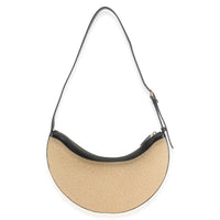 Black Beige Paper Straw One Piece Demi Lune Bag