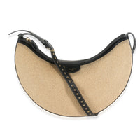 Black Beige Paper Straw One Piece Demi Lune Bag