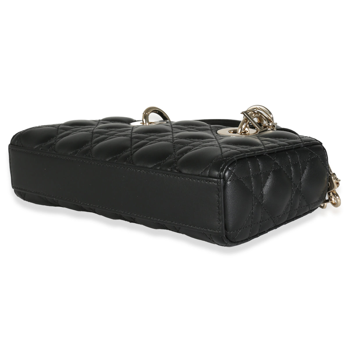 Black Quilted Cannage Lambskin Small Lady D-Joy