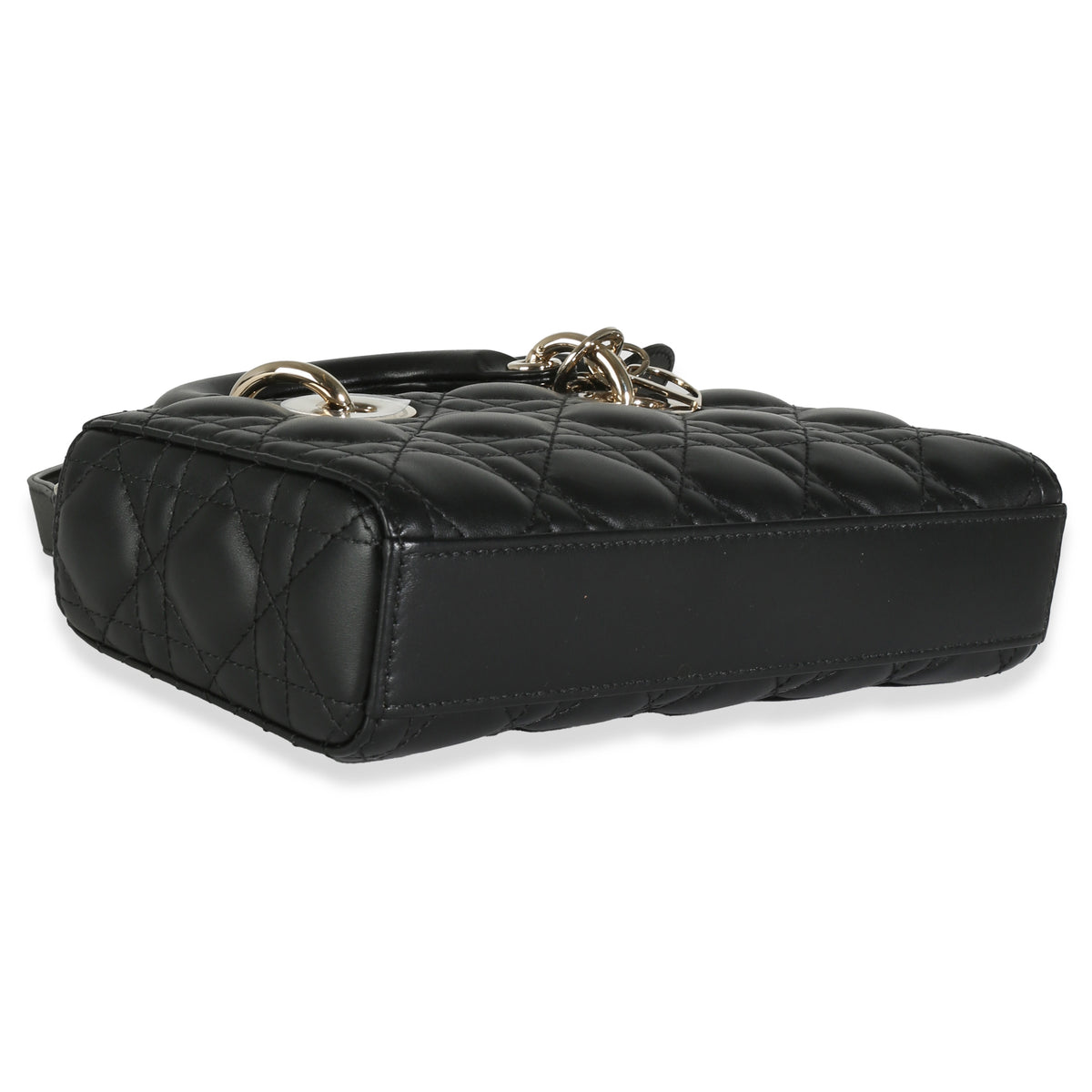 Black Quilted Cannage Lambskin Small Lady D-Joy