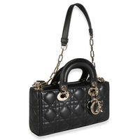 Black Quilted Cannage Lambskin Small Lady D-Joy