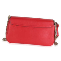 Red Pebbled Calfskin Medium Soho Crossbody Flap Bag