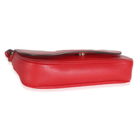 Red Pebbled Calfskin Medium Soho Crossbody Flap Bag