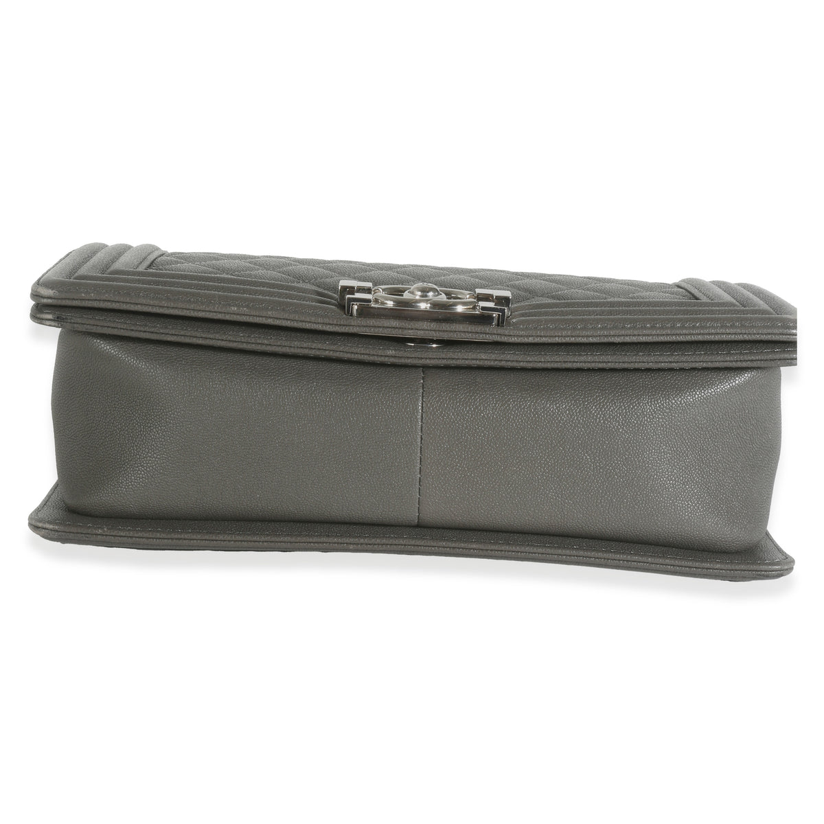 Grey Quilted Caviar Medium Boy Bag