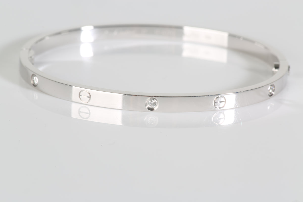 Love Bracelet, Small Model, Diamonds (White Gold)