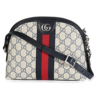 Navy GG Supreme Canvas Small Ophidia Shoulder Bag