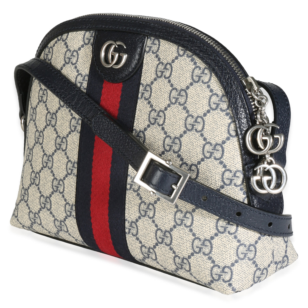 Navy GG Supreme Canvas Small Ophidia Shoulder Bag