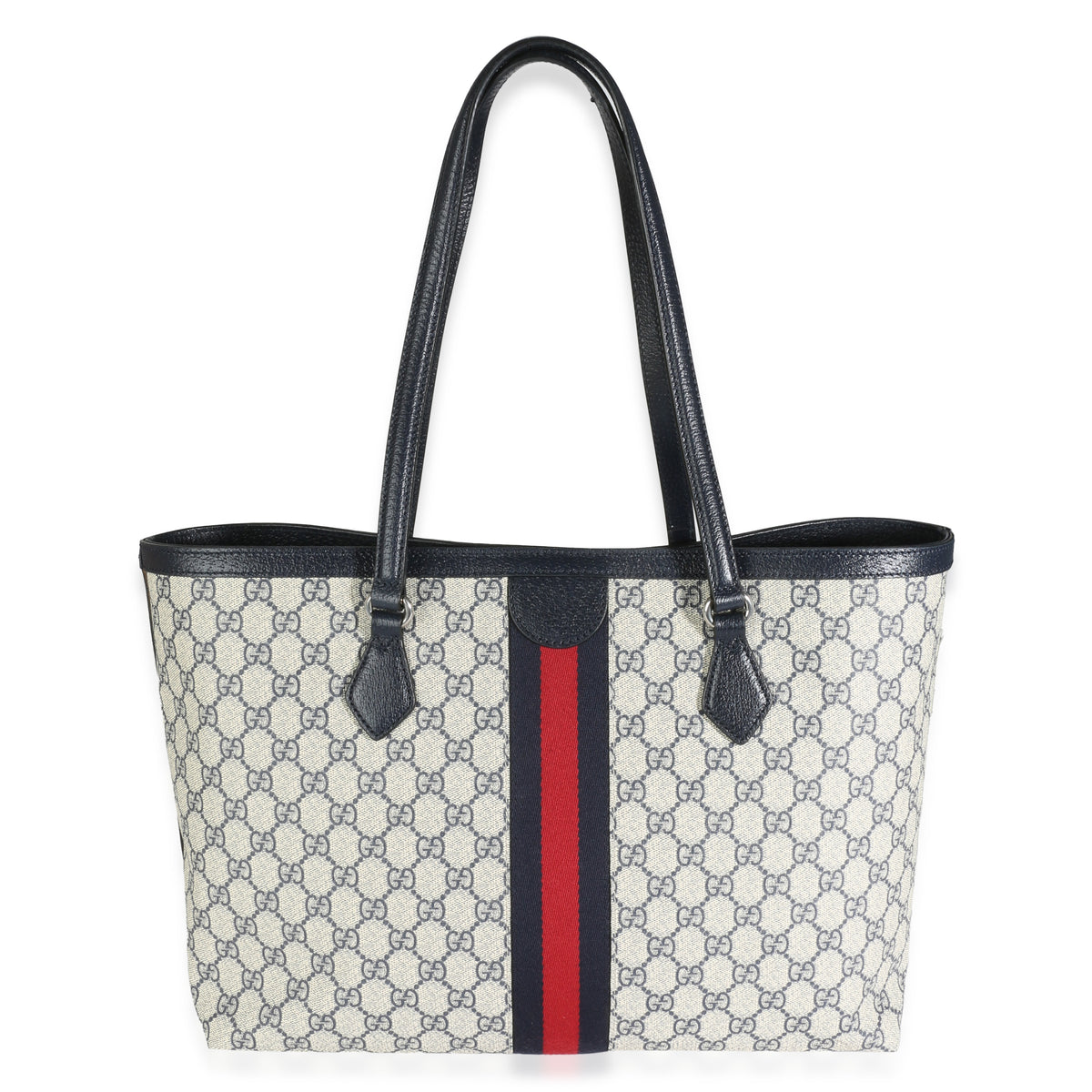 Navy GG Supreme Canvas Medium Ophidia Tote