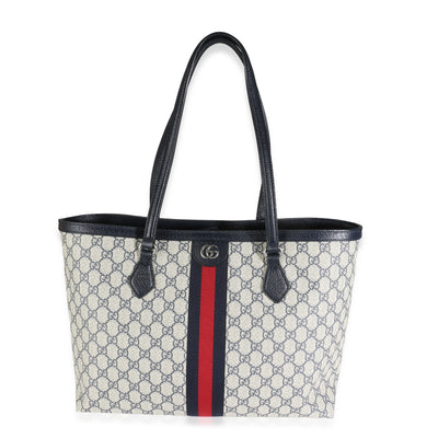 Navy GG Supreme Canvas Medium Ophidia Tote