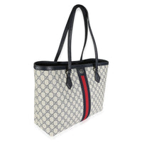 Navy GG Supreme Canvas Medium Ophidia Tote