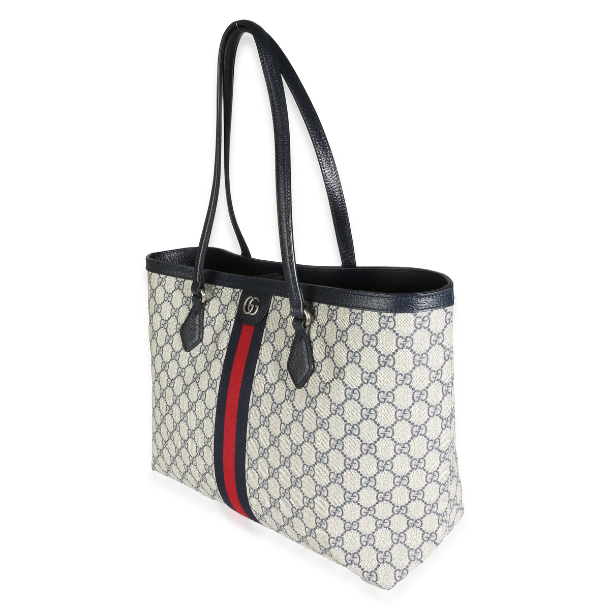 Navy GG Supreme Canvas Medium Ophidia Tote