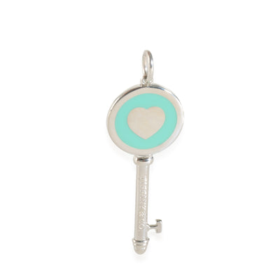 Blue Enamel Key Pendant in Sterling Silver