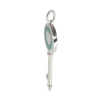 Blue Enamel Key Pendant in Sterling Silver