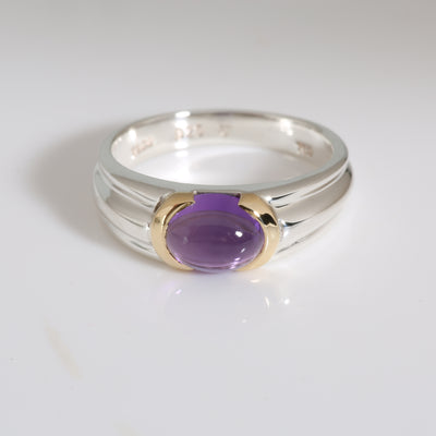 Amethyst Fashion Ring in 18k Yellow Gold/Sterling Silver