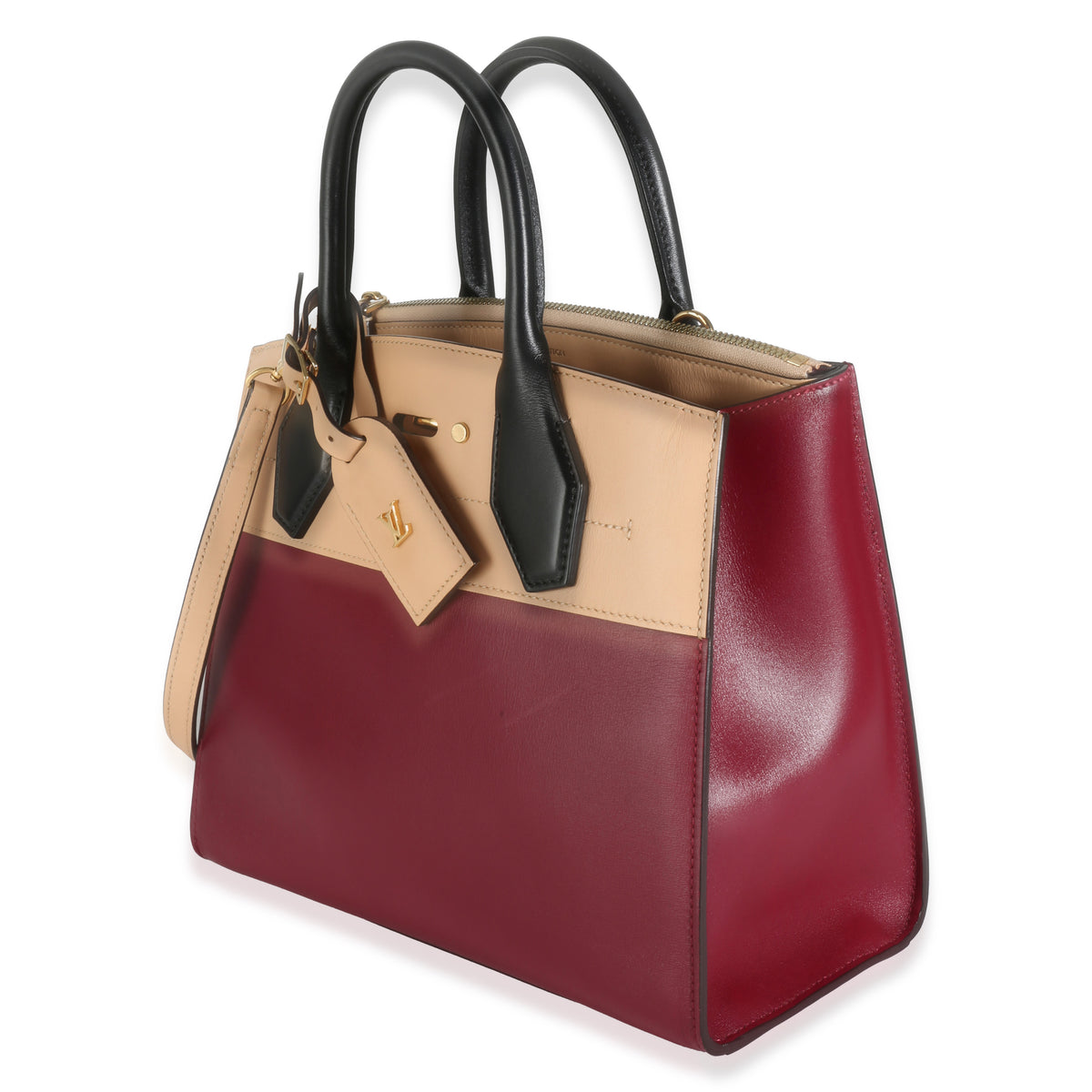 Beige Bordeaux Calfskin City Steamer PM