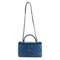 Chanel Navy Quilted Lambskin Medium Trendy Top Handle Bag Handbag av