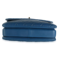 Chanel Navy Quilted Lambskin Medium Trendy Top Handle Bag Handbag stamp
