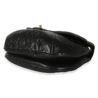 Black Glazed Quilted Calfskin Medium CC Bubble Flap Bag