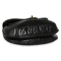 Black Glazed Quilted Calfskin Medium CC Bubble Flap Bag