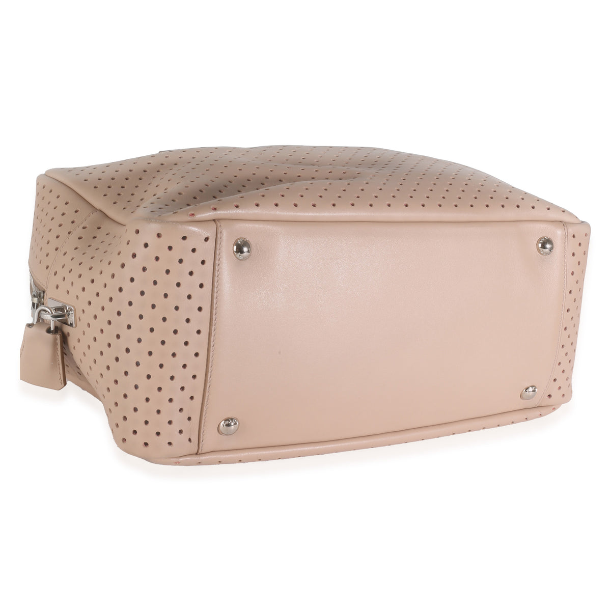 Beige Perforated Soft Calf Bauletto Bag