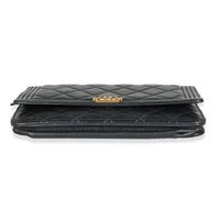 Chanel Gunmetal Quilted Lambskin Boy Wallet On Chain Handbag stamp