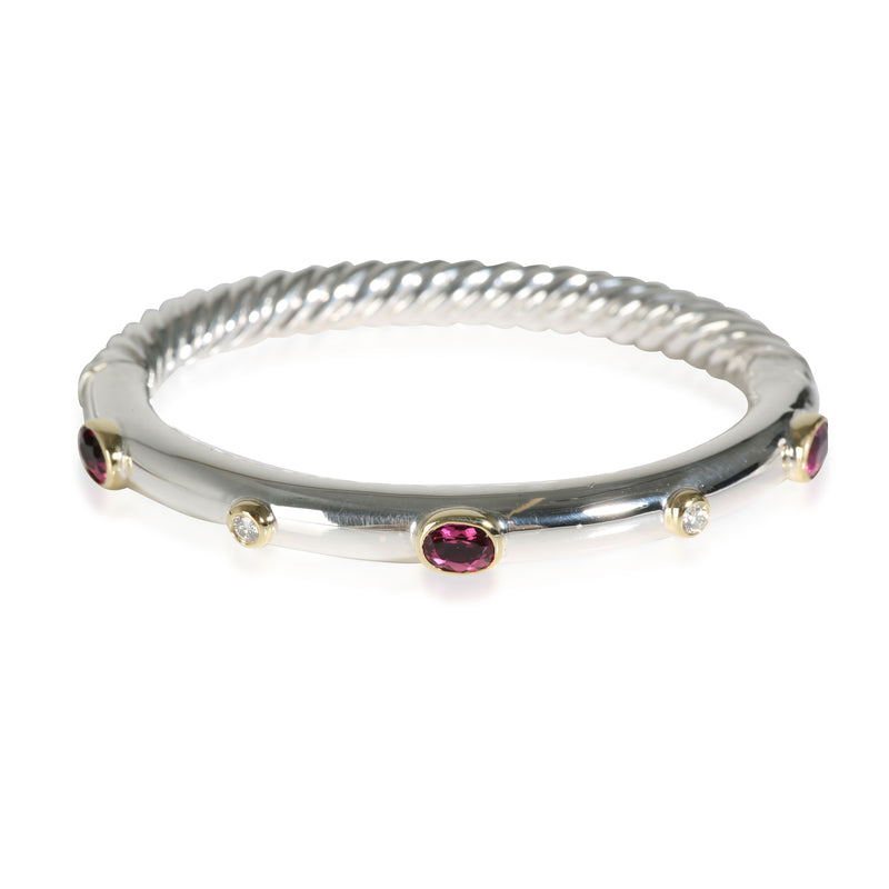 Tourmaline Bracelet in 18k Yellow Gold/Sterling Silver 0.16 CTW