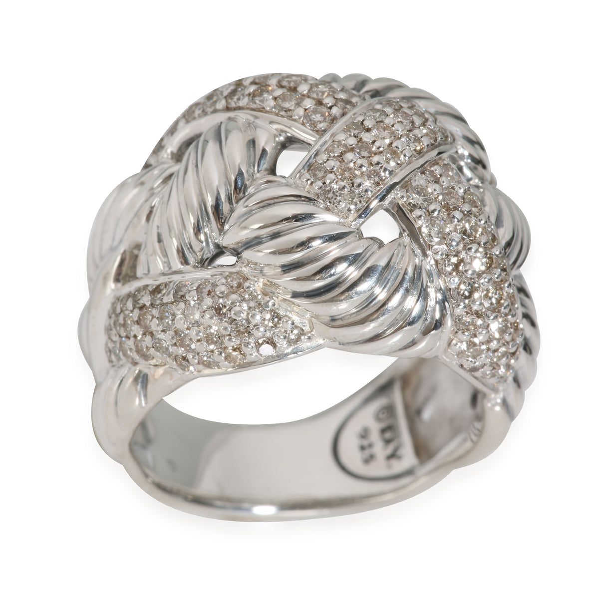 Woven Cable Ring in  Sterling Silver 1.21 CTW