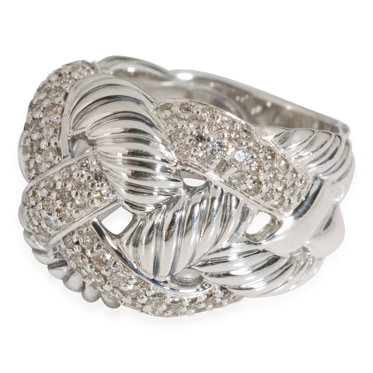 Woven Cable Ring in  Sterling Silver 1.21 CTW