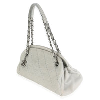 11P Silver Iridescent Calfskin Just Mademoiselle Bowling Bag