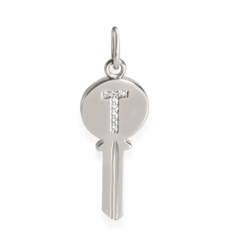 Mini Diamond Key Charm in 18k White Gold 0.04 CTW