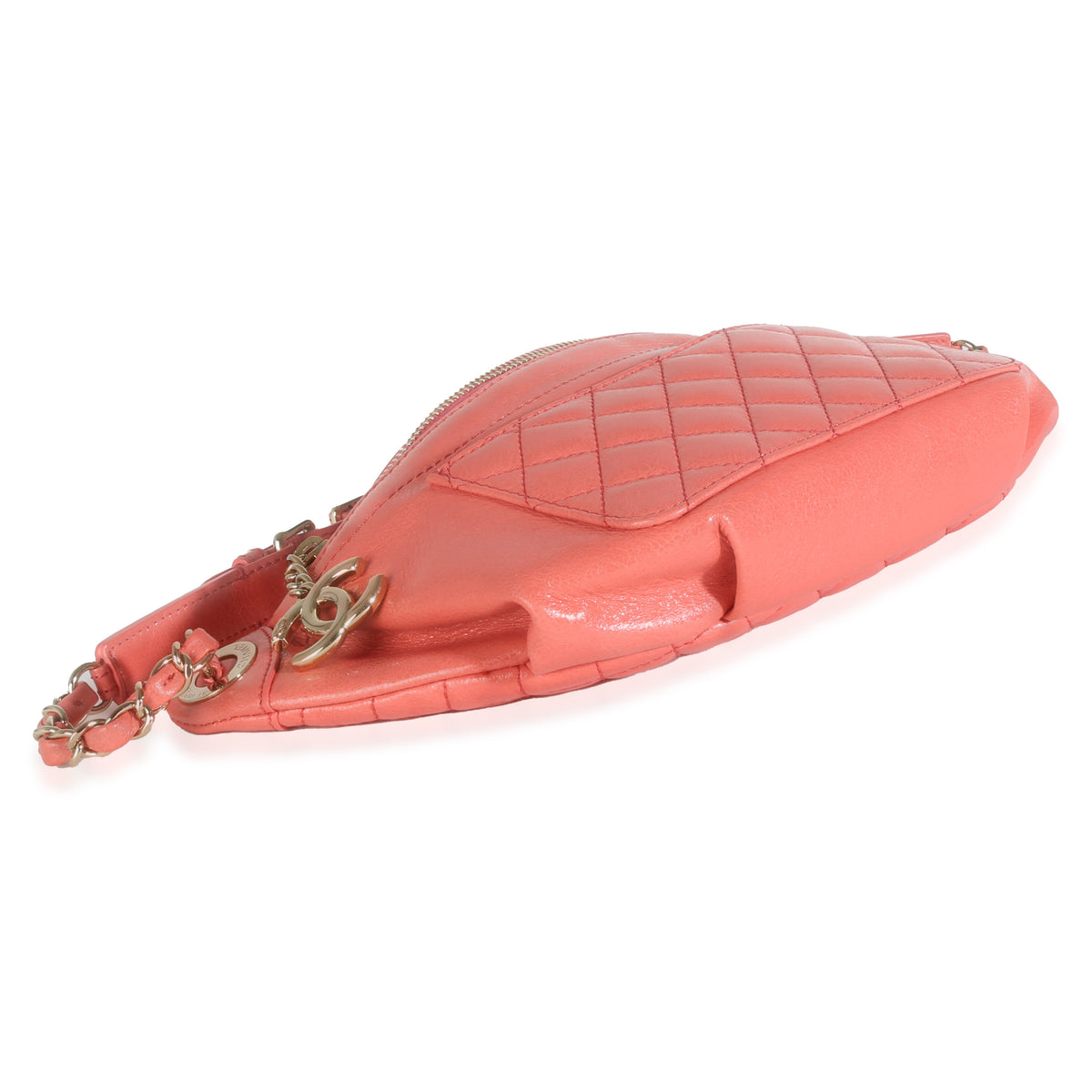 Pink Crumpled Quilted Calfskin Bi Classic Waist Bag