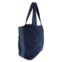 Navy Quilted Terry Cloth CC Tote