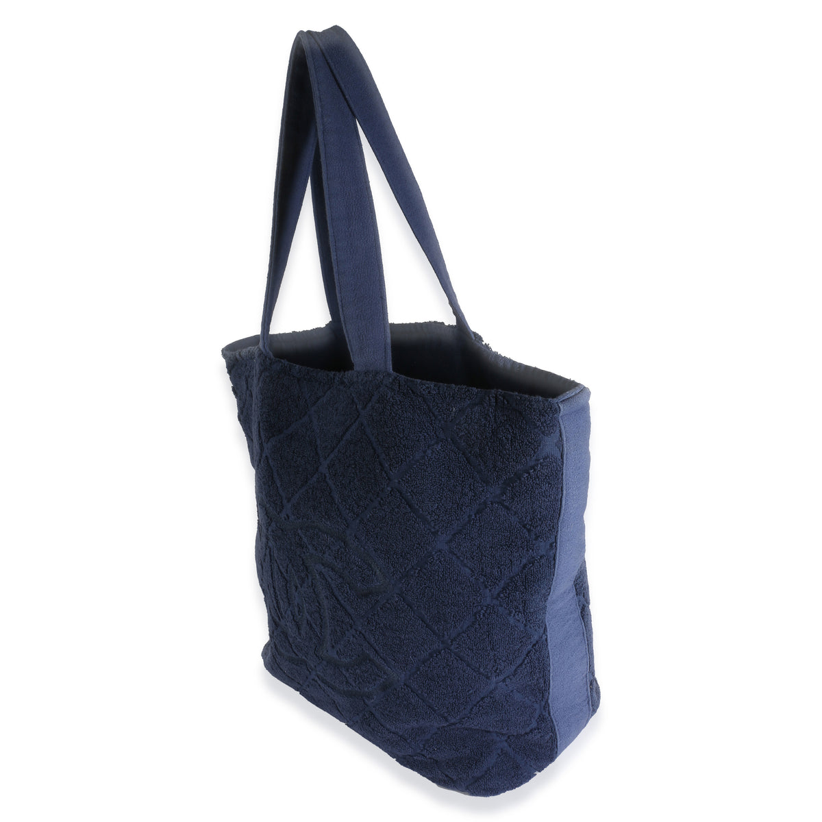 Navy Quilted Terry Cloth CC Tote