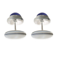 Vintage Lapis Lazuli Cufflinks in  Sterling Silver