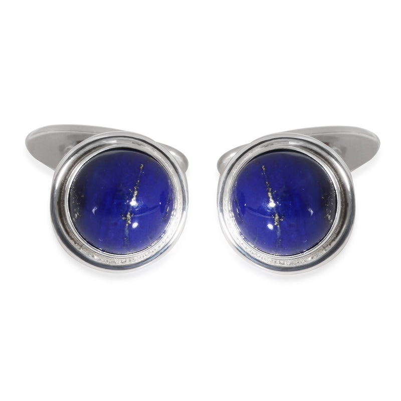 Vintage Lapis Lazuli Cufflinks in  Sterling Silver