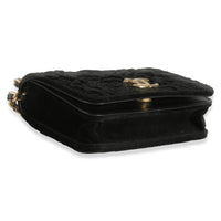 Black Velvet Camellia Mini Coin Purse With Chain