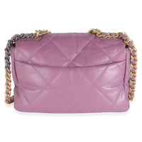 20B Purple Quilted Lambskin Large Chanel 19 Flap Bag