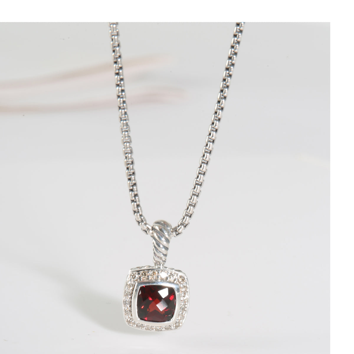 Albion Garnet Pendant in  Sterling Silver 0.17 CTW