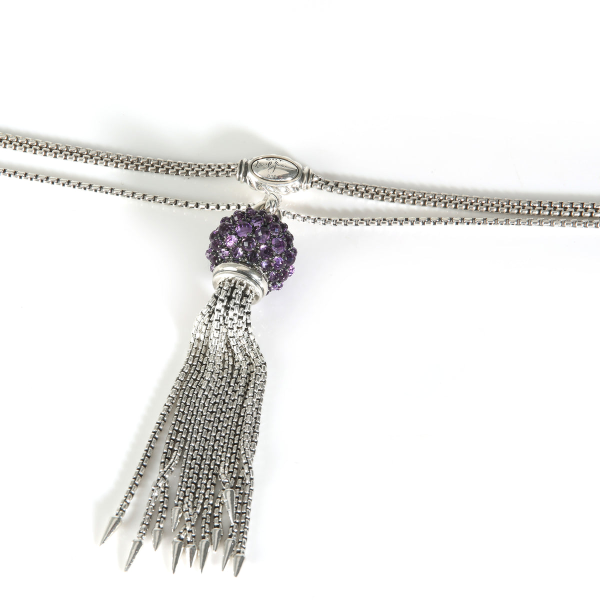 Berries Tassel Necklace With Amethyst in Sterling Silver