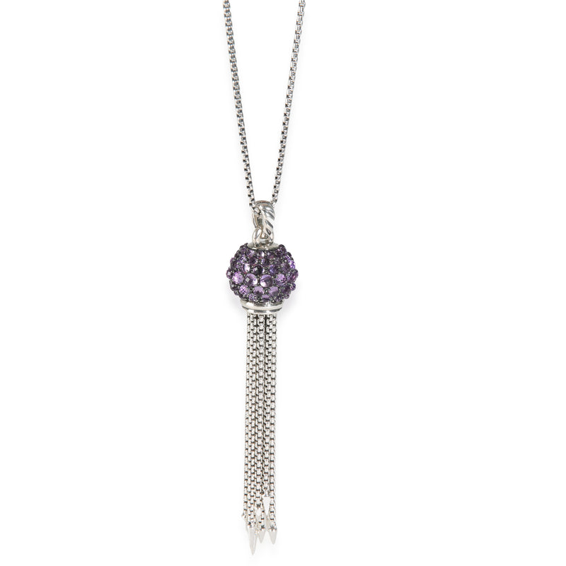 Berries Tassel Necklace With Amethyst in Sterling Silver