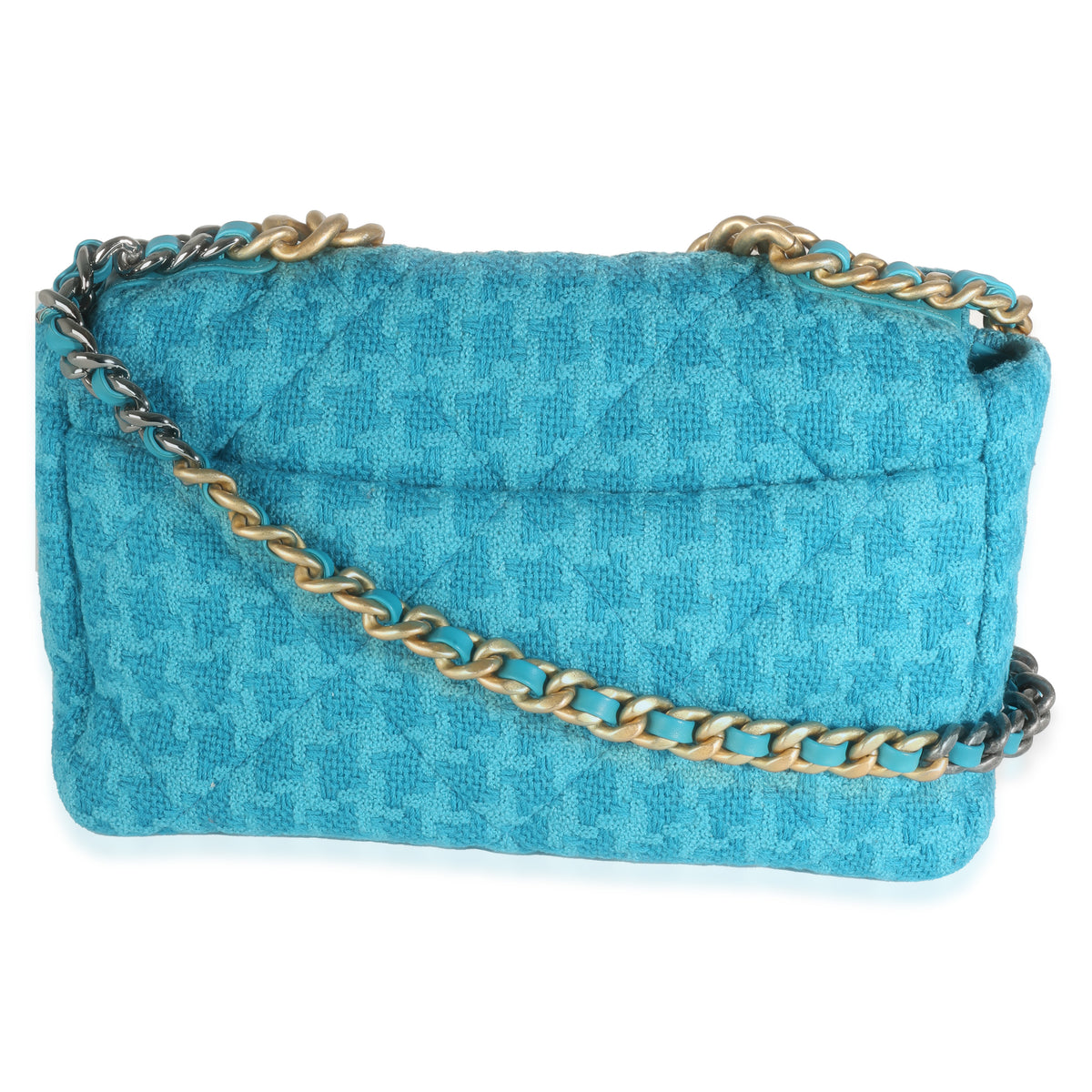 Blue Tweed Large Chanel 19 Flap Bag