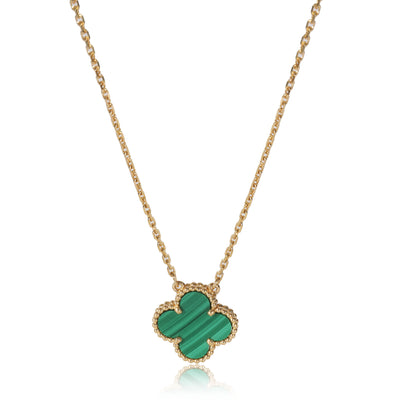 Alhambra Malachite Pendant in 18k Yellow Gold