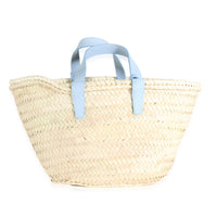 Blue Beige Raffia Teen Triomphe Panier Basket Bag