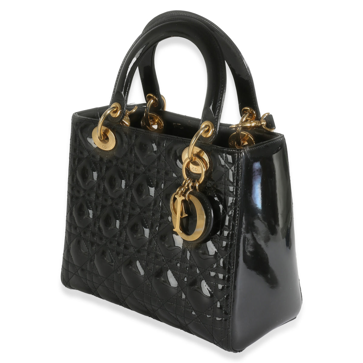 Black Patent Cannage Medium Lady Dior