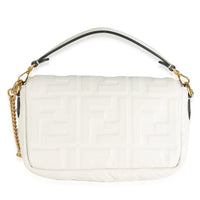 White Nappa FF 1974 Embossed Mini Baguette