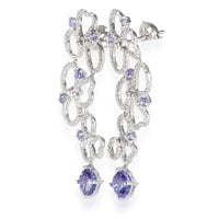 Paper Flowers Tanzanite Earrings in 18k White Gold 0.56 CTW