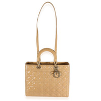 Beige Patent Cannage Large Lady Dior