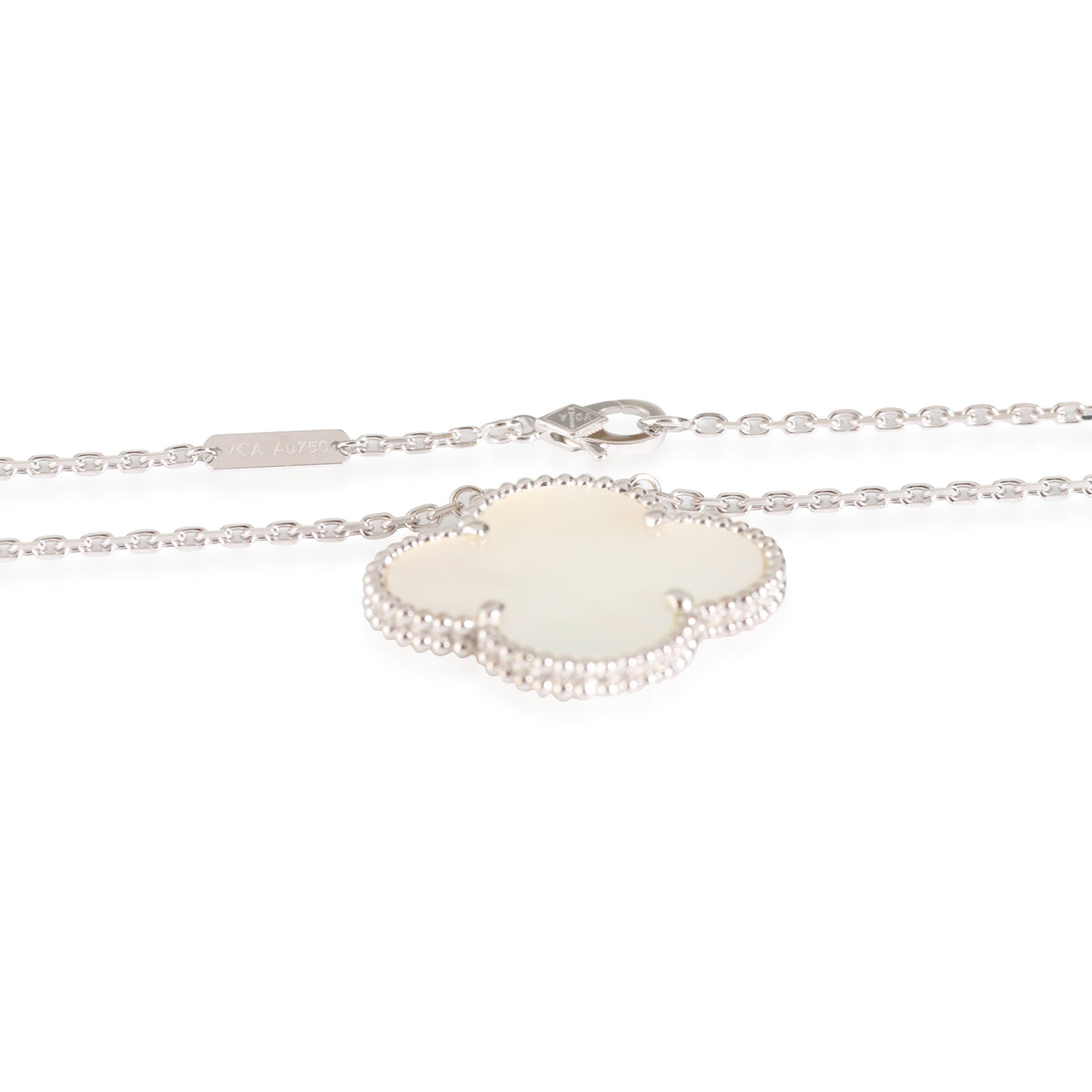 Alhambra Mother Of Pearl Pendant in 18k White Gold