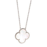 Alhambra Mother Of Pearl Pendant in 18k White Gold