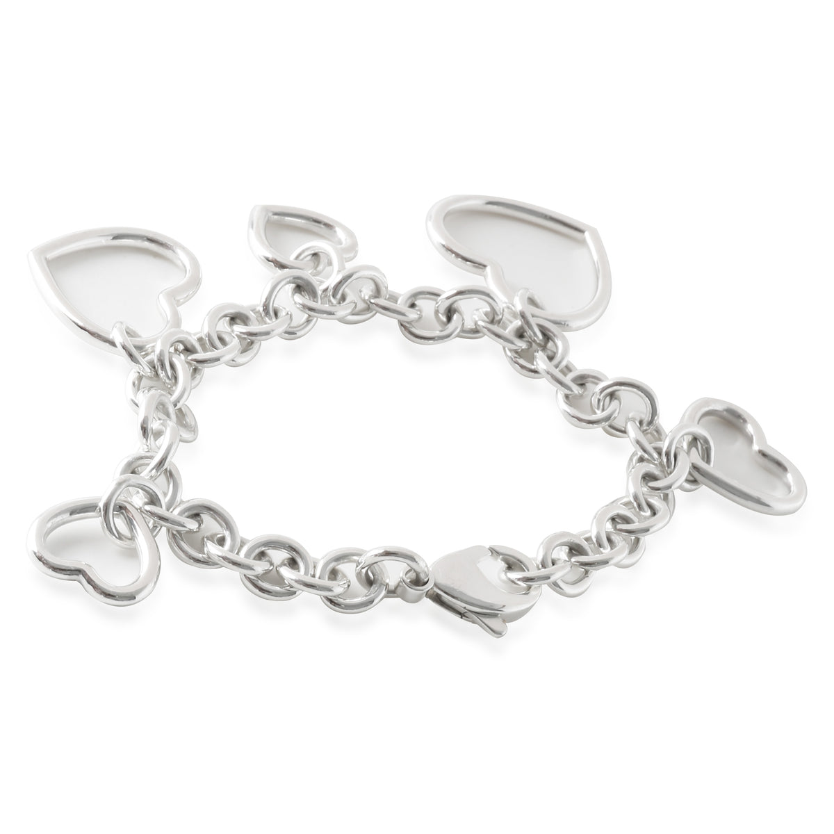 Charm Bracelet With Hearts in Sterling Silver